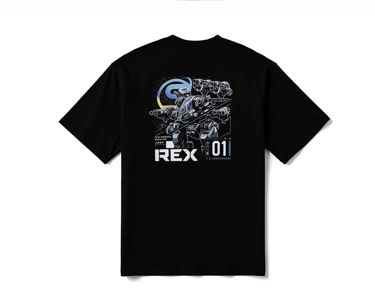 REX 黑色 T 恤实拍